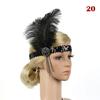 Women Beaded Flapper Hair Accessories Rhinestone Sequin Performance Headwear Elastic Indian Vintage Masquerade Feather Headband