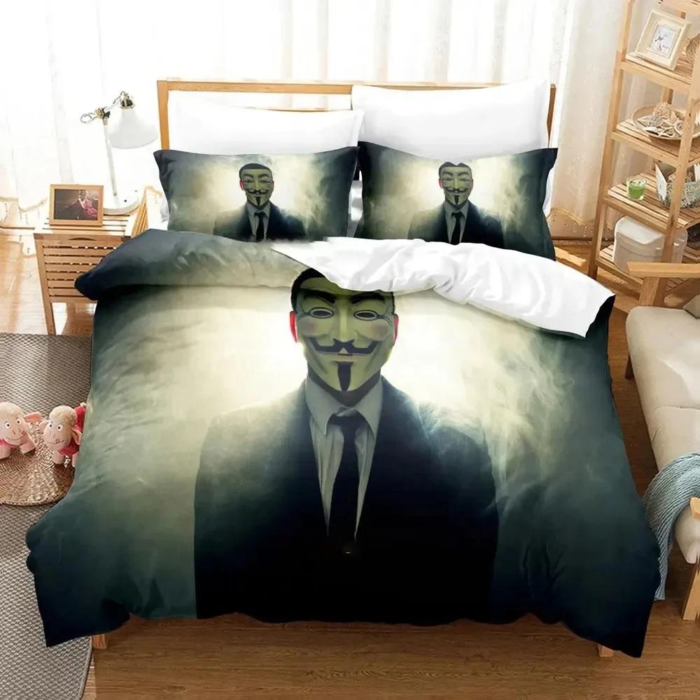 Personality Technology Anonymous Comfortable Duvet Quilt Cover Pillowcase Bedding Set Children Bedroom Decoration Home Textile