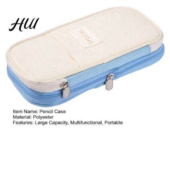 Multifunctional Zipper Pouch Large Capacity Pencil Case Portable Office Supplies School Students Storage Bag Stationery Makeup Organizer Pen Holder