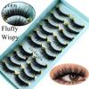 Pure Hanmdade Fluffy Eyelashes Extension Tools False Eyelashes 3D Faux Mink Hair Thick Long
