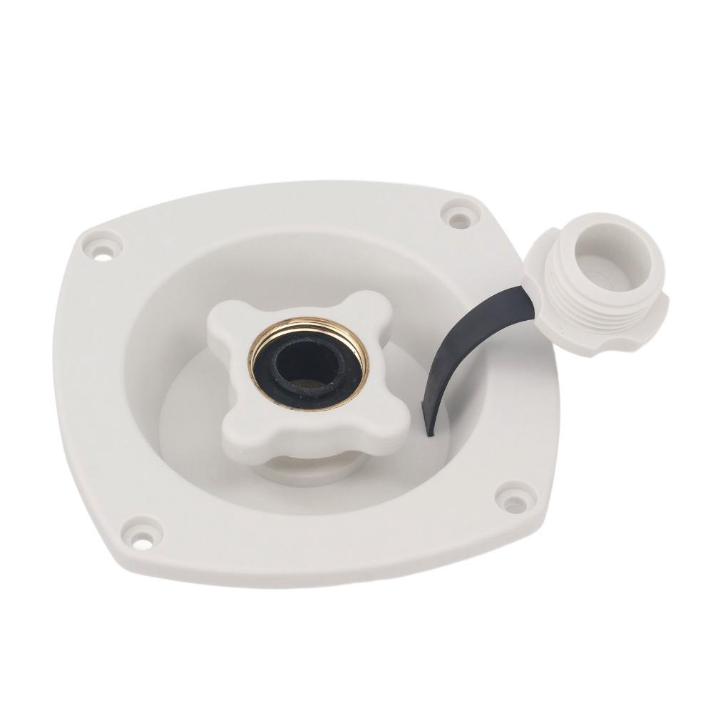 White Wall Mount Filler Regulator Built in Valve Fresh Water Injection Port Camper