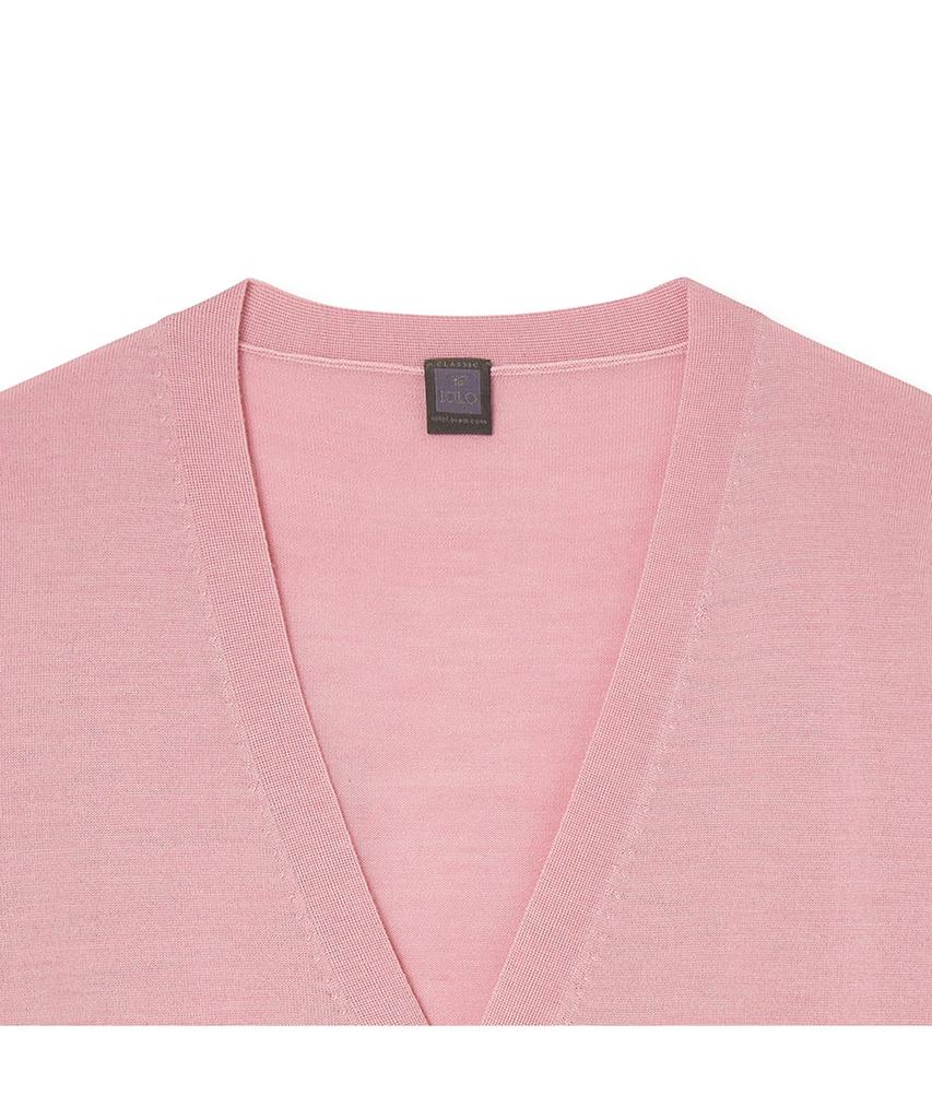 Iolo Silk Blended Classic V Cardigan_Pink