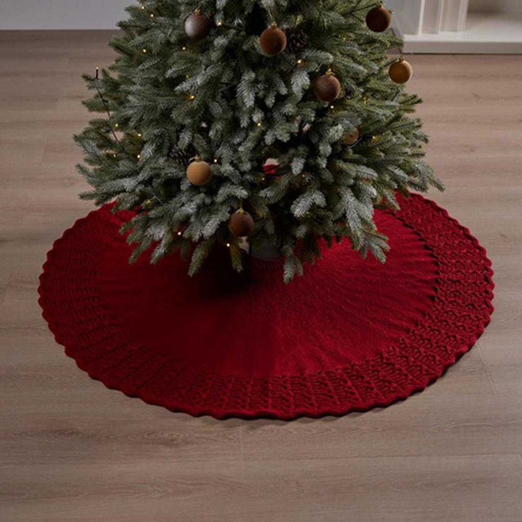 Knit Christmas Tree Skirt, Cable Knit Tree Skirt, Rustic Tree Skirt Decoration, Suitable For Christmas Trees, Foldable And Reusable