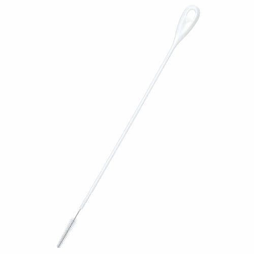 Mameita Straw Brush, White, Approx. 24.7 x 1.5 x 0.6 cm, Long Straw, Ultra-Fine Nylon, Flexible, Made in Japan, KB-821