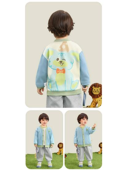 Kaka Panda Kids' Knit Cardigan - Boys' and Girls' Spring Casual Wear for Toddlers