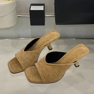 Летняя мода странные тонкие туфли на низком каблуке женские сандалии для пляжной вечеринки с квадратным носком мюли шлепанцы обувь Zapatos Mujer