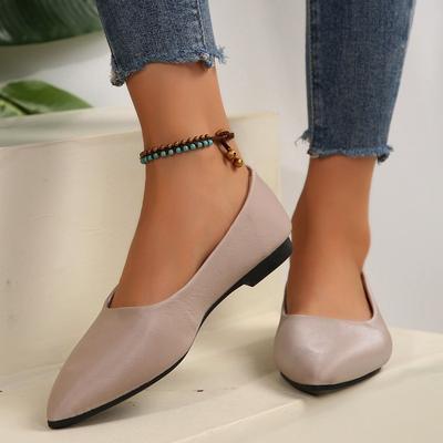 Женские туфли на плоской подошве большого размера, новые весенне-осенние остроносые туфли с неглубоким вырезом, удобные туфли-дудочки