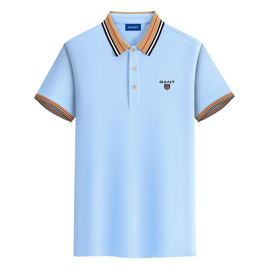 Gant Лето 2025 года, новая вышитая деловая повседневная рубашка поло с лацканами, удобная новая рубашка поло для пары