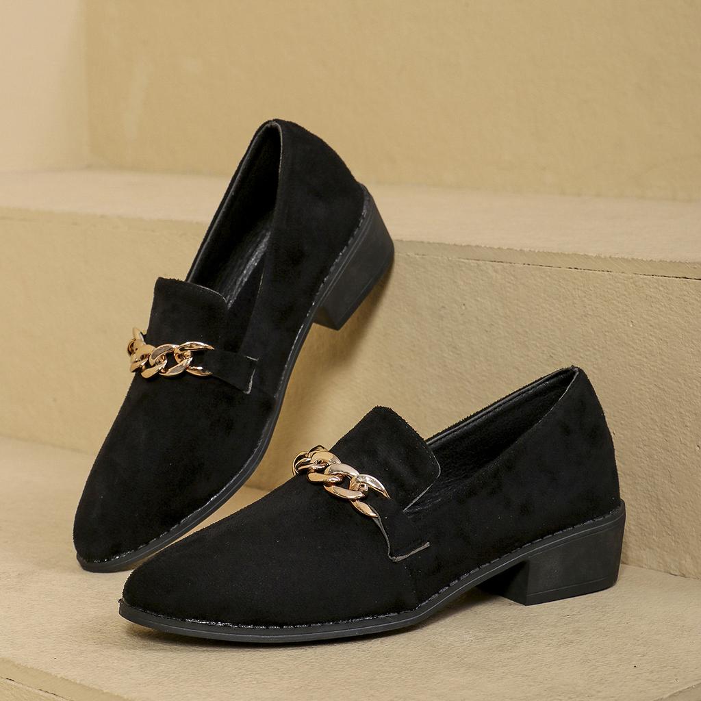 Модные новые осенние женские туфли-лодочки с острым носком на низком каблуке для женщин, уличные туфли с неглубокой подошвой, нескользящие модные туфли-лоферы на платформе