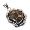 Аммонит ископаемый драгоценный камень кулон ручной работы из стерлингового серебра 925 пробы 1,89" V0O88