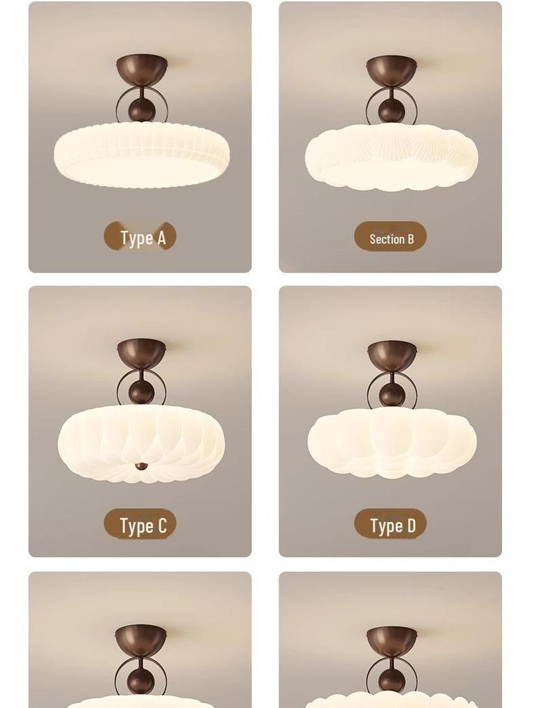 Винтажный кремовый французский потолочный светильник 2025 года – полная защита глаз для спальни и кабинета