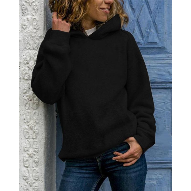 YYFS Женские модные повседневные однотонные худи и свитшоты с капюшоном и длинными рукавами с принтом