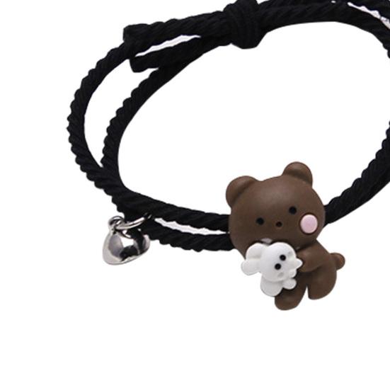 2Pcs Couple Bracelet Cartoon Magnetic Matching Lovers Wristband Jewelry Fashion Accessory for Valentine Day
