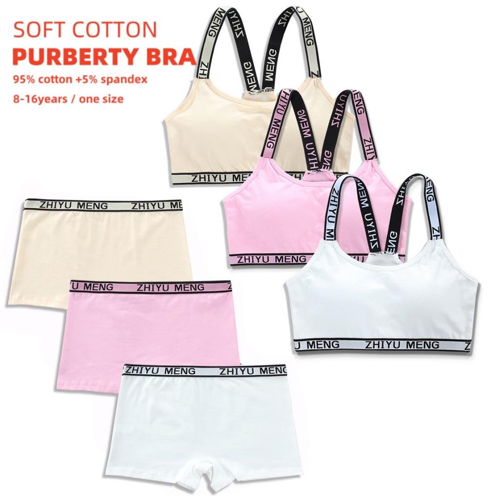 Нижнее белье для девочек-подростков Комплекты хлопкового нижнего белья Детские спортивные бюстгальтеры для девочек Бюстгальтер для студентов для подростков
