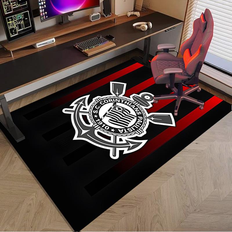 Sport Club Football Crest Printed Area Rug for Office, Chair Rug, Decorative Carpet Floor Mat, Large Size Fan gifts Christmas gifts