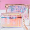 Colorful Holographic Women Cosmetic Bag Tpu Clear Makeup Beauty Organizer Pouch