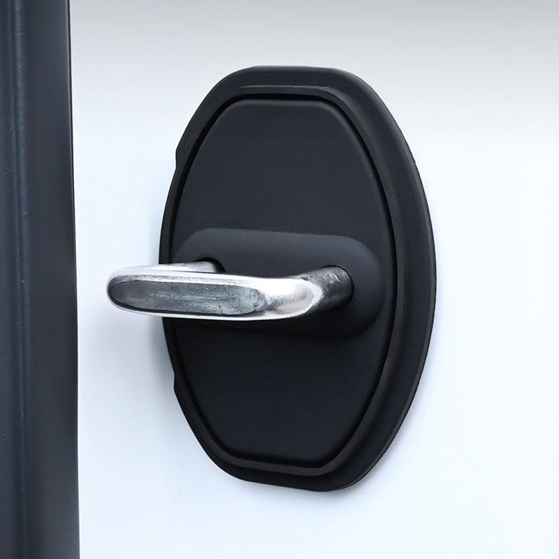 For SKODA YETI 2013-2017 Silicone Car Door Lock Buckle Protection Cover Elastic Anti-Collision Shock Absorbing Pad Cushion