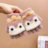 Children's Gloves with Half-Finger Flip Cover, Winter Cute Thickened Warm Five-Finger Gloves for Boys and Girls, Suitable for Elementary School