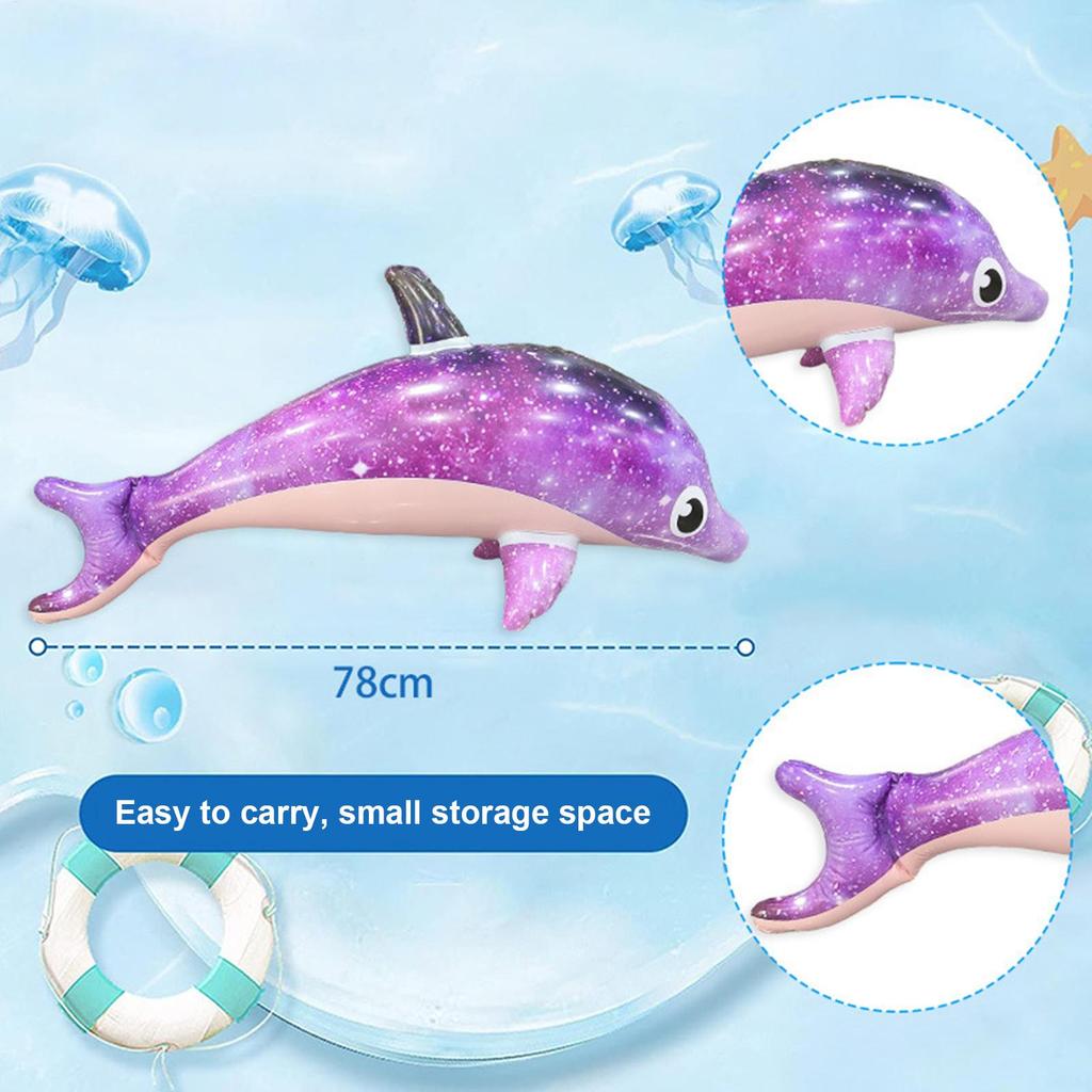 1pc Inflatable Dolphin Floating Toy Ocean Themed Birthday Swimming Pool Party Decoration Thickened Beach Pool Inflatable Toys