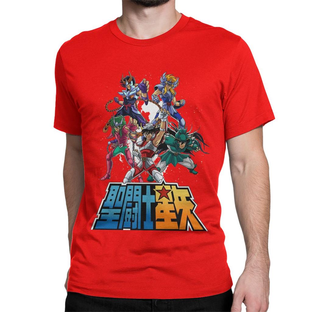 Рыцари Зодиака Японское Аниме Мужская Женская Футболка Футболка Святой Сейя Футболки с коротким рукавом Чистый хлопок 6XL Одежда