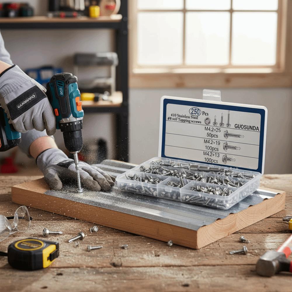 Саморезы с большой круглой головкой M4.2 для листового металла с пазом Строительные