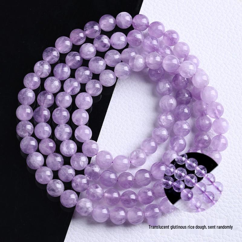 Браслет из фиолетового лавандового кристалла - Буддийская нить на руку с бусинами для успокоения страданий | Унисекс, этнический дизайн