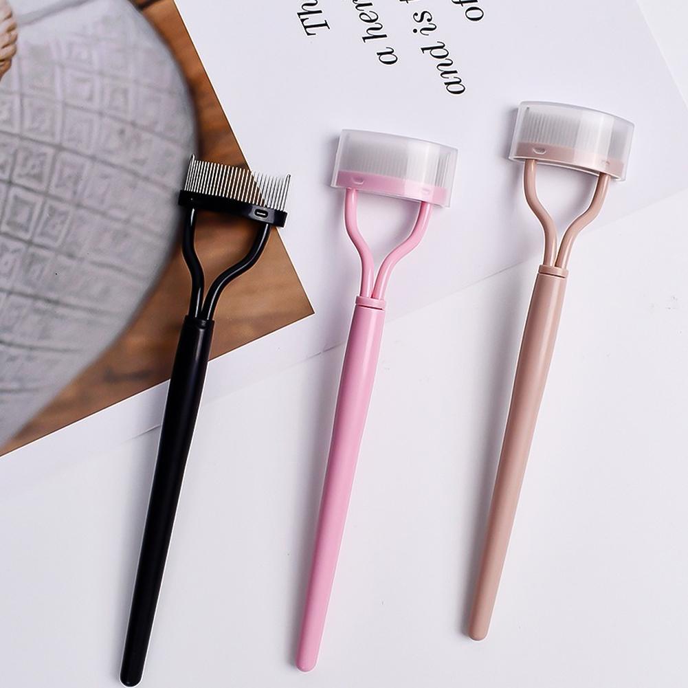 1pc Eyelash Comb Lash Makeup Eyelash Separator Eyebrow Grooming Brush Tool with Transparent Case Curved Design Fit the Eye Shape