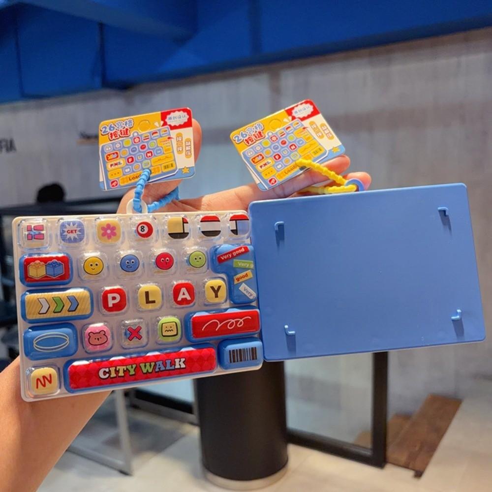 Desktop Decoration 26 Grids Keyboard Clicker Keychain Cartoon Fidget Bag Pendant Travel