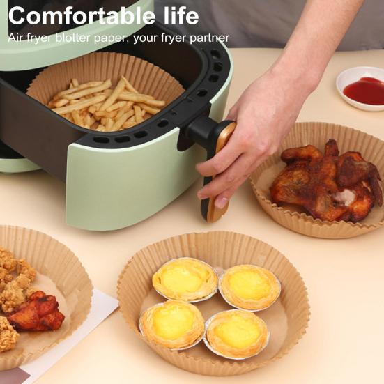 100 шт. бумажные вкладыши для фритюрниц, антипригарные маслостойкие круглые пергаментные бумаги для выпечки, микроволновые печи, одноразовые жировые вкладыши в духовках воздушных фритюрниц