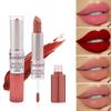 Double-ended Non-Stick Cup Matte Lip Gloss Two-in-One Mocha Long-lasting Lipstick