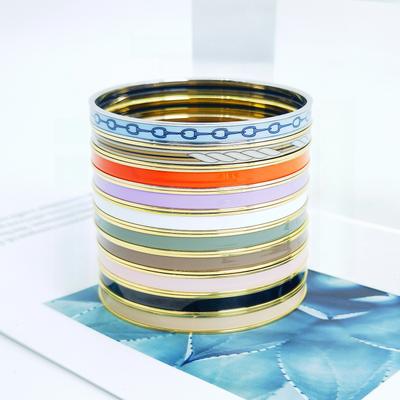 H Круглый браслет с закрытым горлом, эмалированный цветной