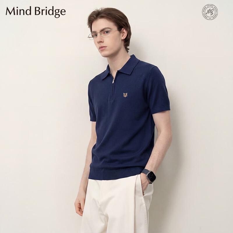 Мужская футболка-поло с коротким рукавом и молнией до середины Mind Bridge