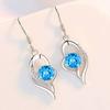 Fashion Silver Color Love Heart Zircon Hook Earrings Love Temperament Female Angel Wing Drop Dangle Earrings