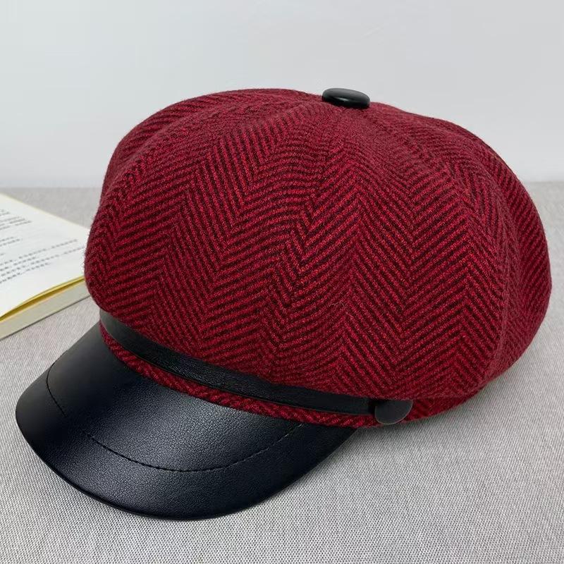 JYL TS DIY Весенняя Восьмиугольная Кепка Женская Кожаный Козырек Повседневная Шляпа-Берет Художника