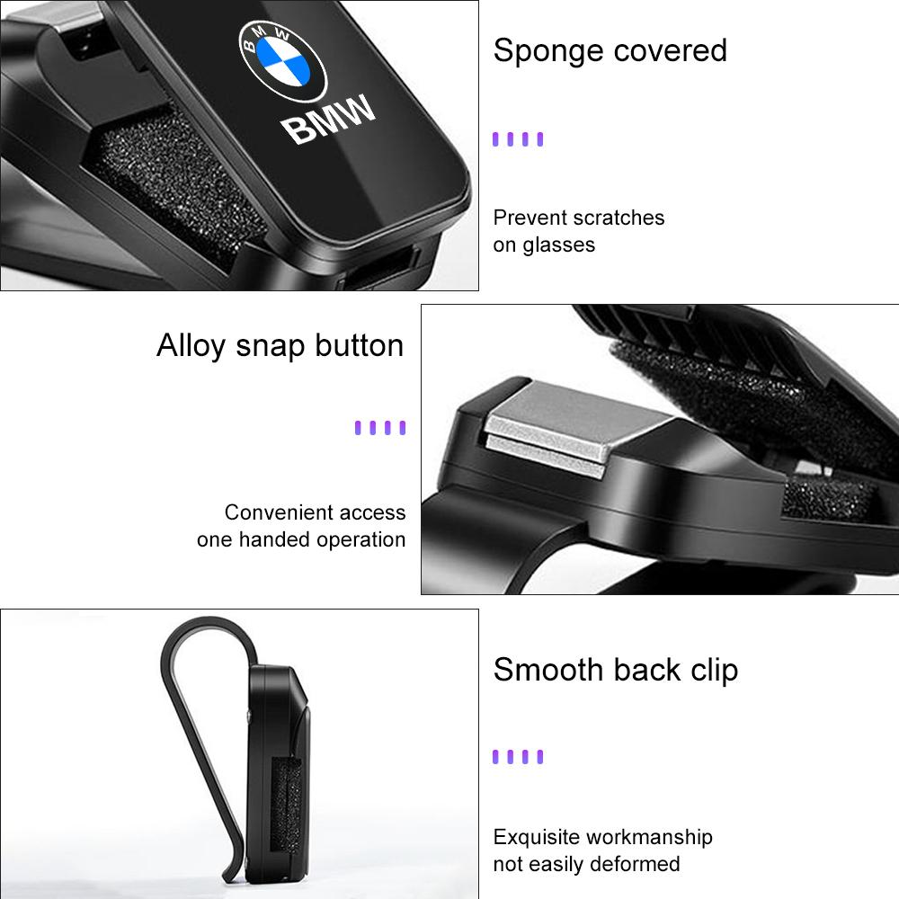 ZLK17 Car Interior Visor Glasses Clip Sunglasses Holder For BMW X1 X2 X3 X5 X4 X6 X7 1 3 5 6 7 Series E60 E90 E70 F48 G20 G30 i3 i7 i8