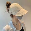 Foldable Wide Brim Ponytail Sun Hat Drawstring Adjustable Cap For Women Beach Hat Summer Quick-Dry Visor Fisherman Cap