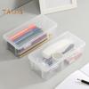 Transparent Stationery Box Pencil Case with Snap-Tight Lid Dustproof Large Capacity Stackable Pencil Holder Storage Container