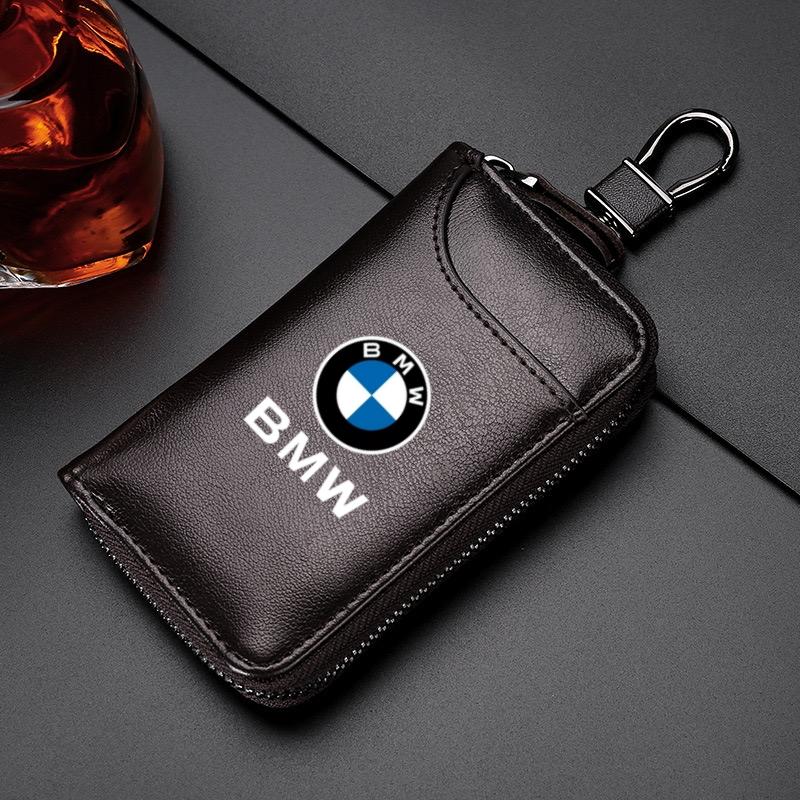 NTSM5 Leather Car Key Wallet Zipper Keys Organizer Fashion Men Keychain Case Accessories For BMW X6 X1 X2 X3 X4 X5 X7 E46 E39 E90 E36