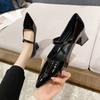 Темпераментные туфли Мэри Джейн Женские 2025 Весна Новые С вставками Остроносые Модные Нежные Туфли на ремешке с перемычкой 33108-1A