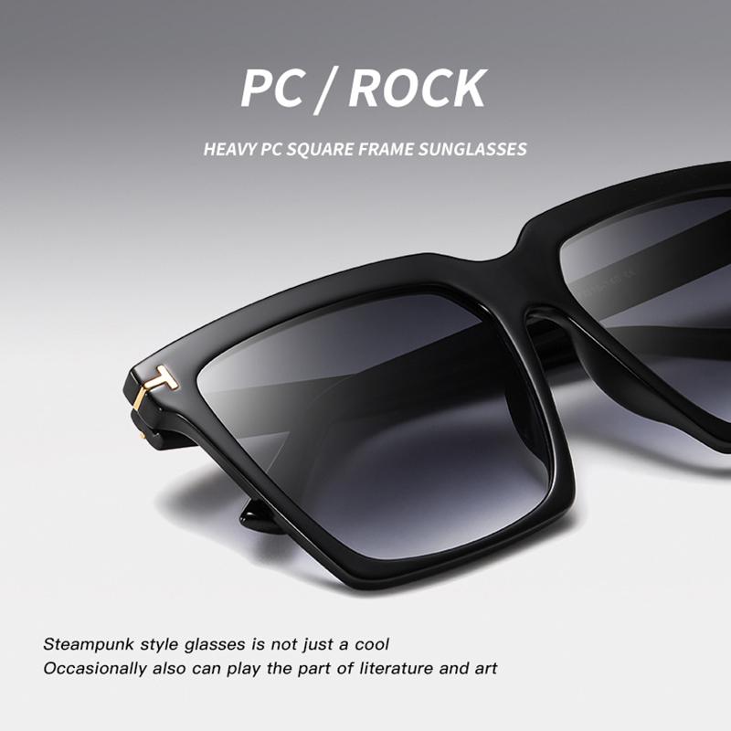 Горячие продажи Мужские и женские солнцезащитные очки квадратной большой оправы Т-образные рисовые ногти ретро индивидуальный