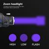 2000LM Green/Red/UV 395nm Headlamp Waterproof Zoomable Ultraviolet Headlight USB Rechargeable Head Lamp 3 Modes Hunting Torch