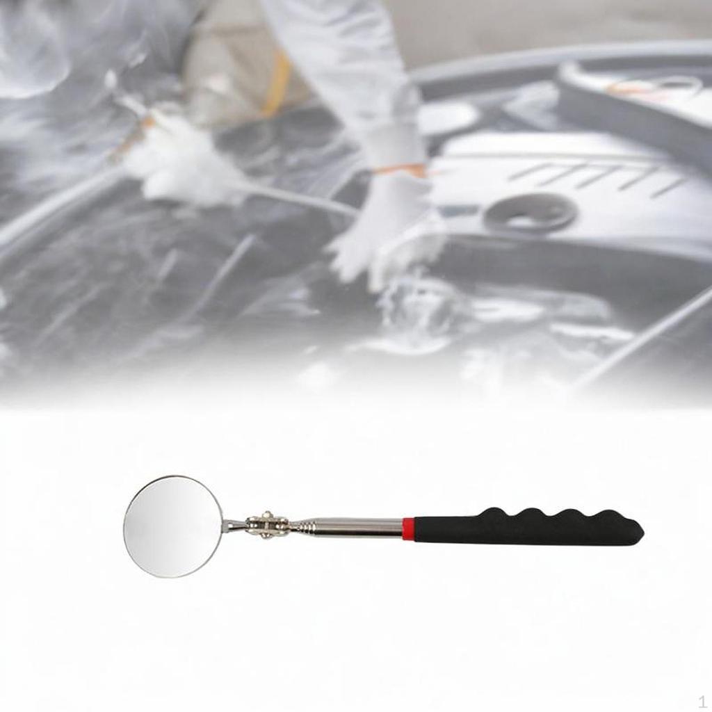 Automotive Inspection Mirror Auto Repair Telescoping Lightweight Comfortable Handle with Lamp