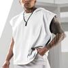 2024 Hooded Solid Color New Men's Casual Pullover Sports Men's T-shirt Sleeveless Men's Waistcoat Loose