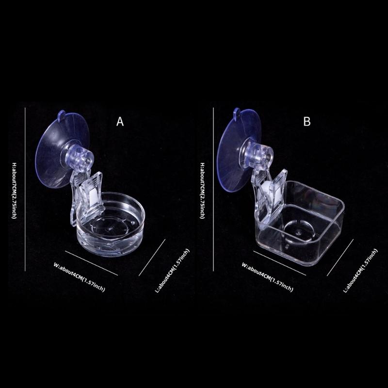 Reptiles Feeding Bowl Water Dish With Secure Suction Cup Safe Plastic Habitat Feeder Dish For Lizards Snakes Amphibians