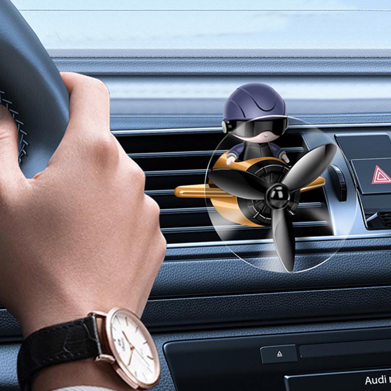 Car Air Freshener Smell In The Styling Vent Perfume Diffuser Bear Pilot Rotating Propeller Fragrance Outlet Air Fresheners