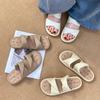 2025 Hot Air Sandals Women's Summer Open-toed Soft-soled Beach Cool Slippers Small Fragrant Flat Bottom One-word Drag Outer Wear