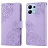 For Xiaomi Redmi Note 13 4G Case Rose Flower PU Leather Wallet Phone Cover with 3 Card Slots