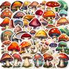 50PCS Trendy Mushroom Graffiti Stickers, Waterproof Decals for Luggage, Laptop & Decoration