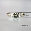 Huitan Delicate Women Wedding Ring Olive Green Round Zircon with Leave Shape Elegant Gold Color Gift Rings Trendy Jewelry