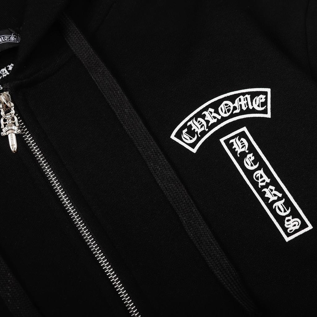 830 CHROME HEARTS Осень-Зима 2026 Новый Большой Размер Классический Стиль Логотип Молния Худи Толстовка, Подходит для Ношения Парами